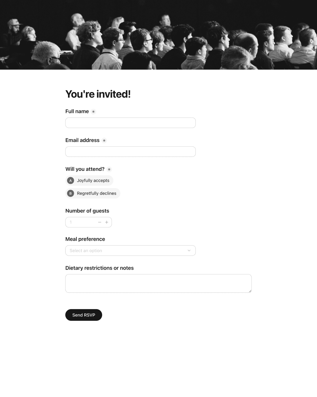 Event RSVP preview